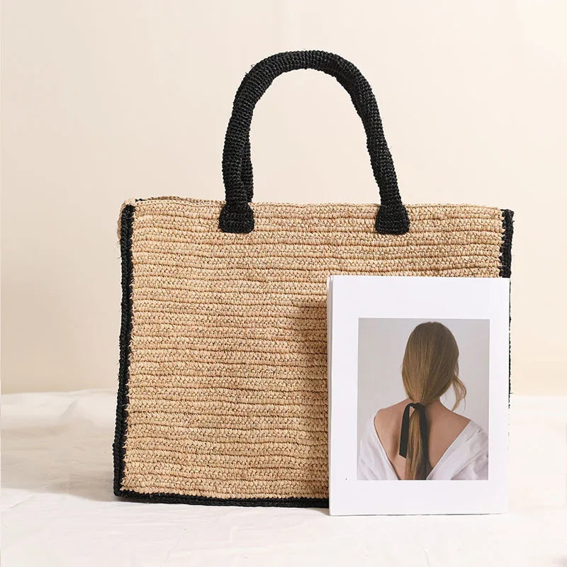 Claire – Refined French Raffia Square Bag