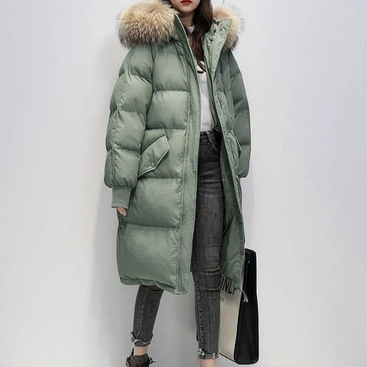Long Padded Faux Fur Parka | Insulated Ribbed Cuff Winter Coat – Leah & Lila