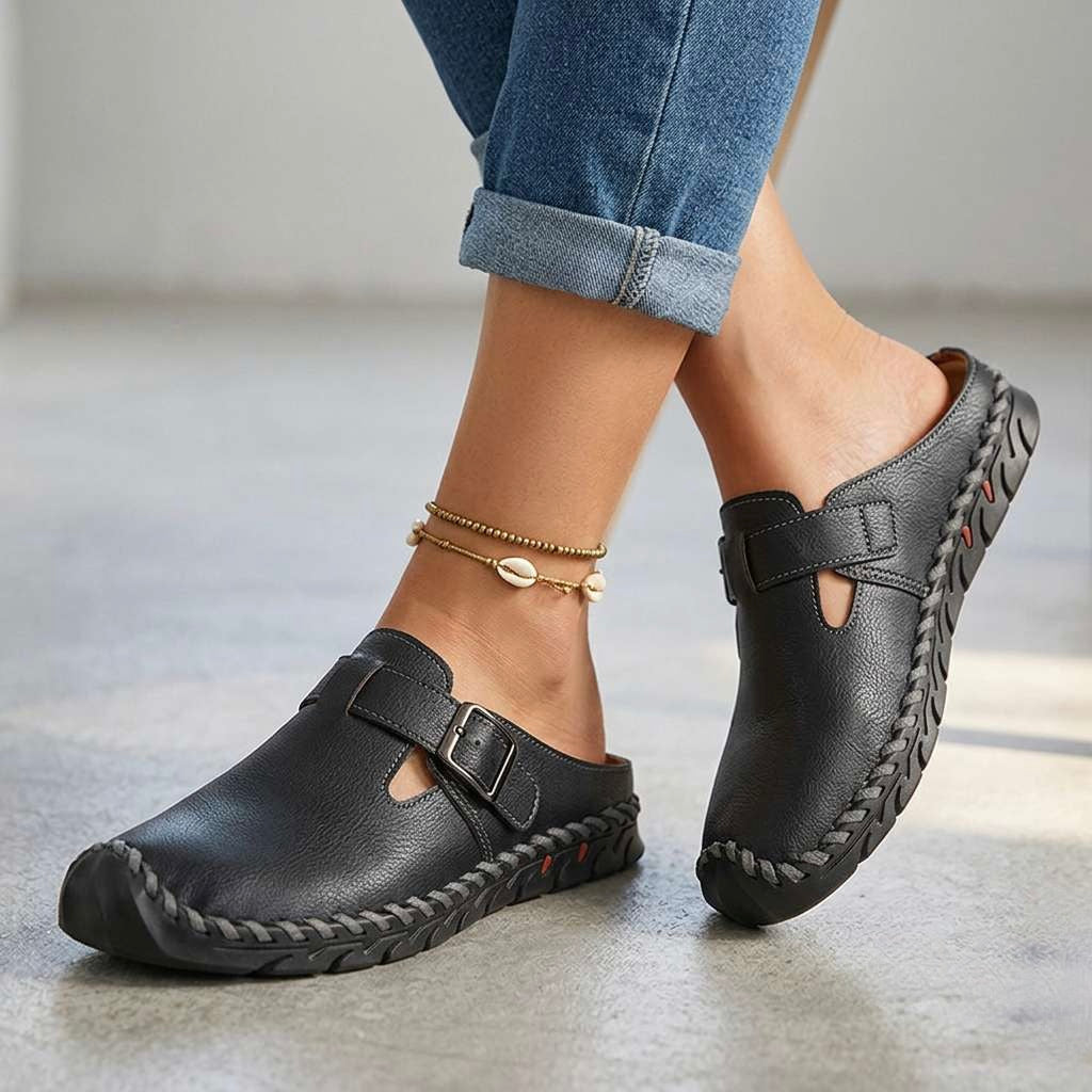Amber - Classic Clogs with Adjustable Buckle