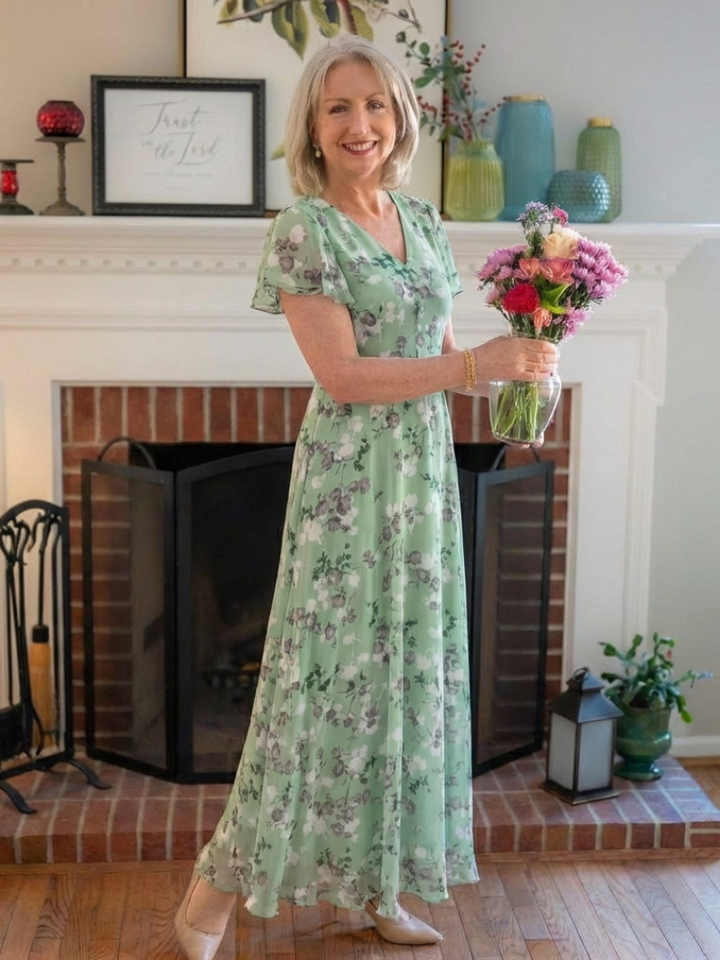 Marlowe - Floral Chiffon Maxi Dress