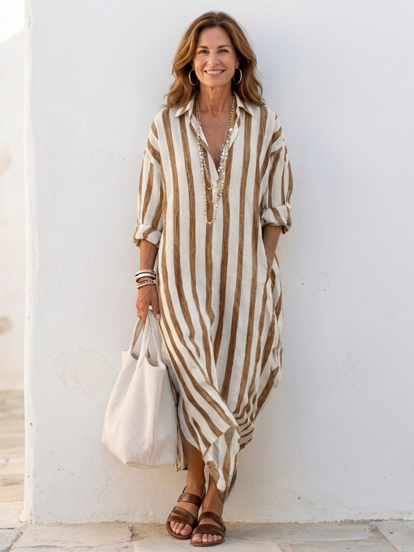 Noa - Striped Midi Dress