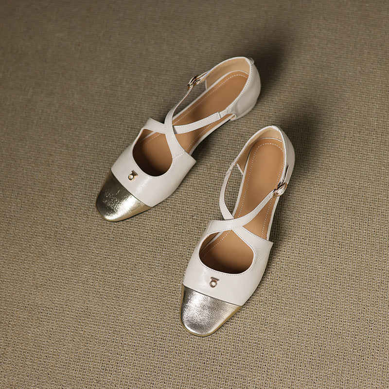 Sabrina - Cross Strap Mary Jane Flats