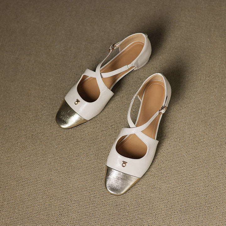 Sabrina - Cross Strap Mary Jane Flats