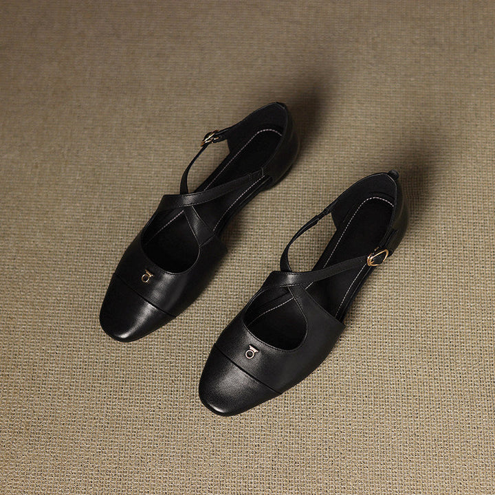 Sabrina - Cross Strap Mary Jane Flats