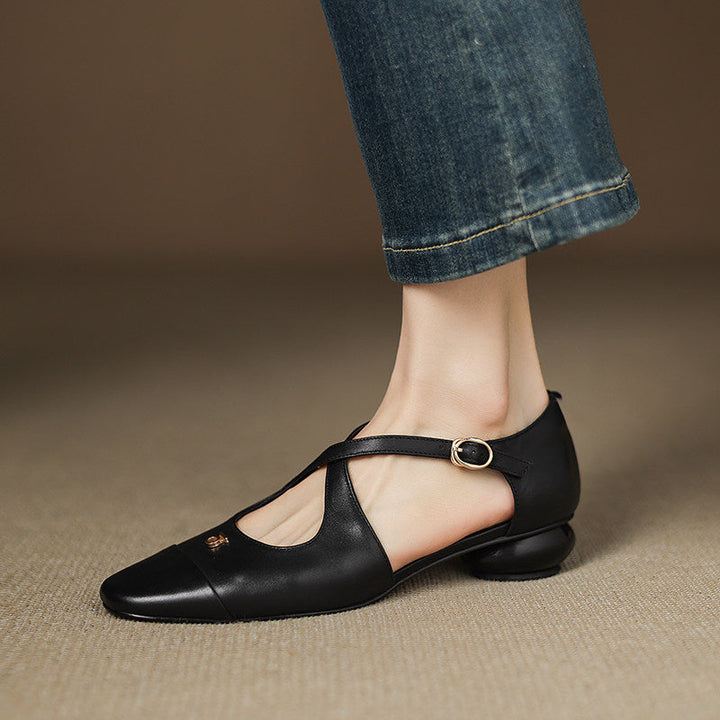 Sabrina - Cross Strap Mary Jane Flats