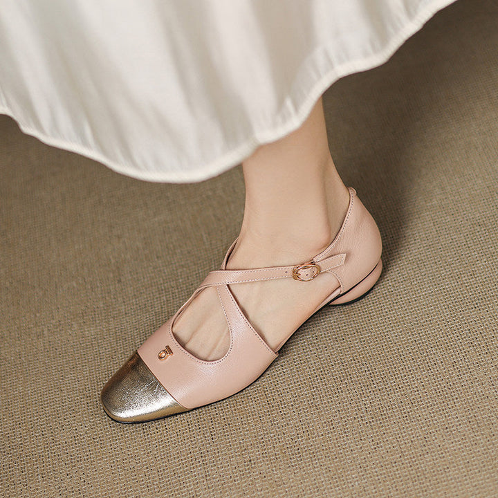 Sabrina - Cross Strap Mary Jane Flats