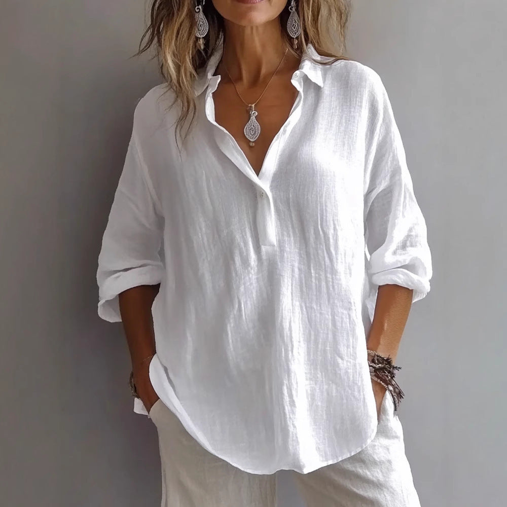 Diana - Comfortable V-Neck Blouse Shirt