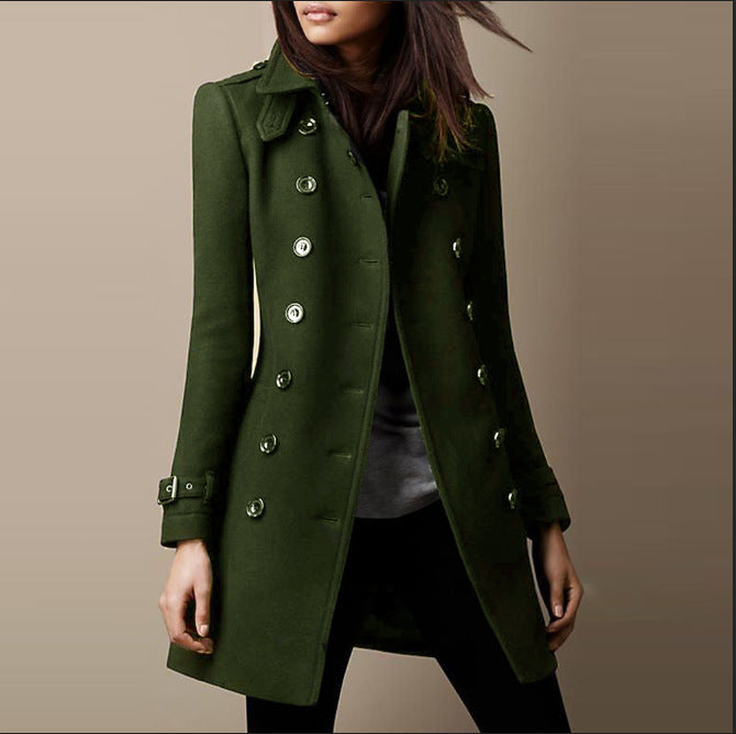 Tailored Double-Breasted Coat | Structured Winter Layer – Leah & Lila