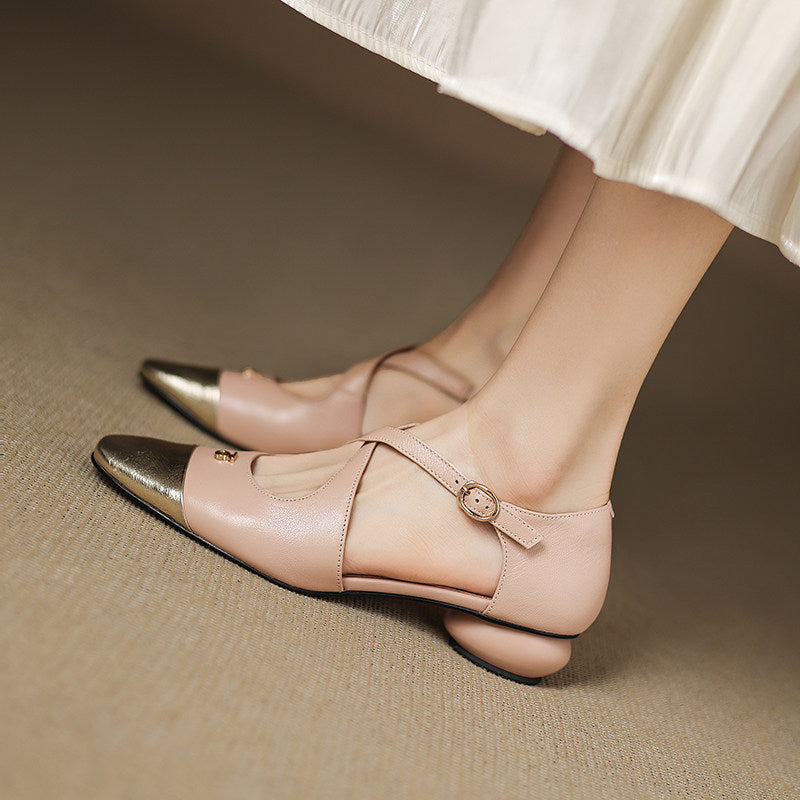 Sabrina - Cross Strap Mary Jane Flats