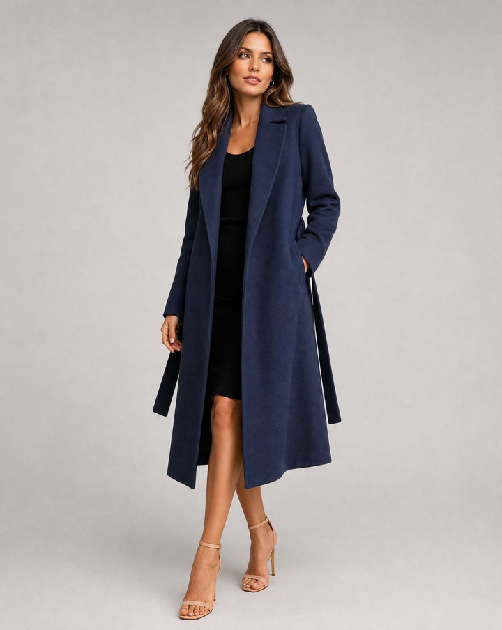 Wool-Blend Belted Coat | Tailored Autumn Winter Layer – Leah & Lila