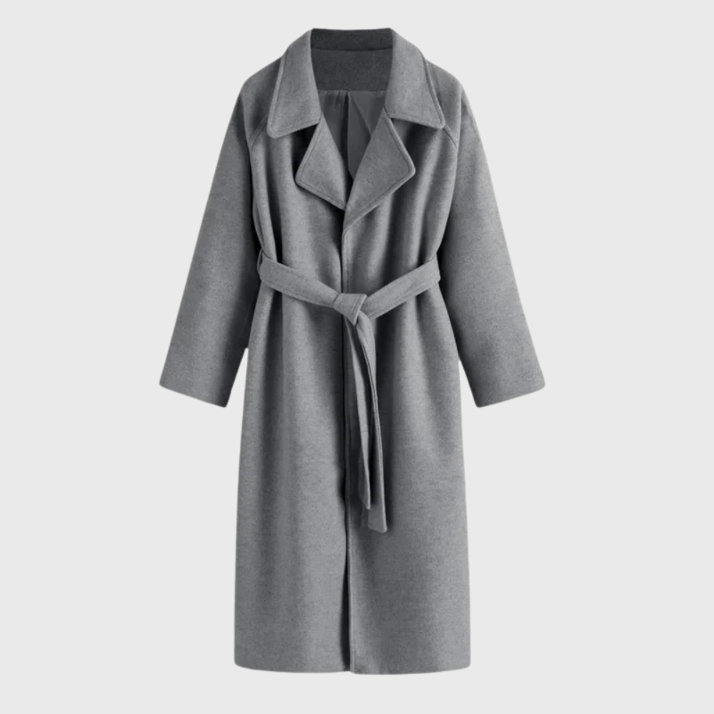 Wool-Blend Belted Coat | Warm Tailored Winter Layer – Leah & Lila