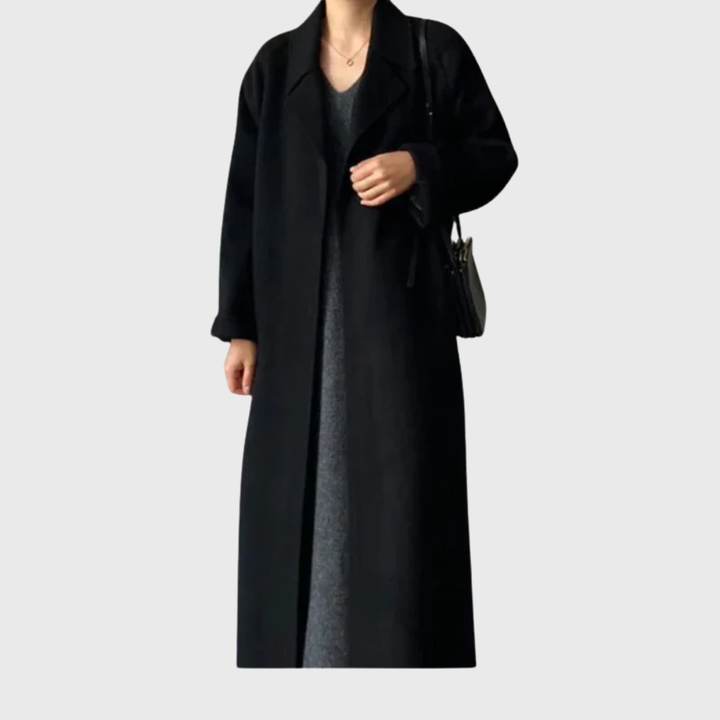Wool-Blend Belted Coat | Warm Tailored Winter Layer – Leah & Lila