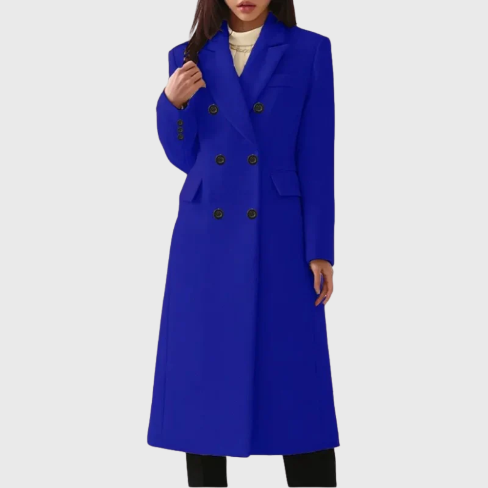Wool Double-Breasted Long Coat | Tailored Winter Style