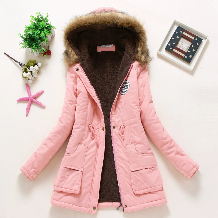 Fleece-Lined Faux Fur Hood Parka | Warm Drawstring Winter Jacket – Leah & Lila