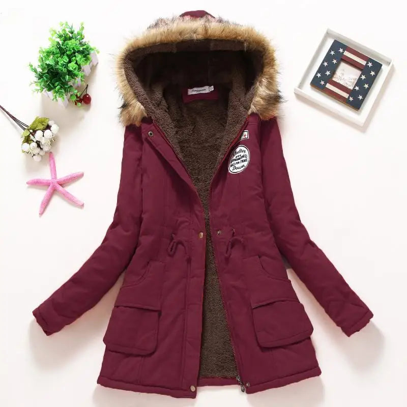 Fleece-Lined Faux Fur Hood Parka | Warm Drawstring Winter Jacket – Leah & Lila