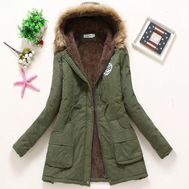 Fleece-Lined Faux Fur Hood Parka | Warm Drawstring Winter Jacket – Leah & Lila