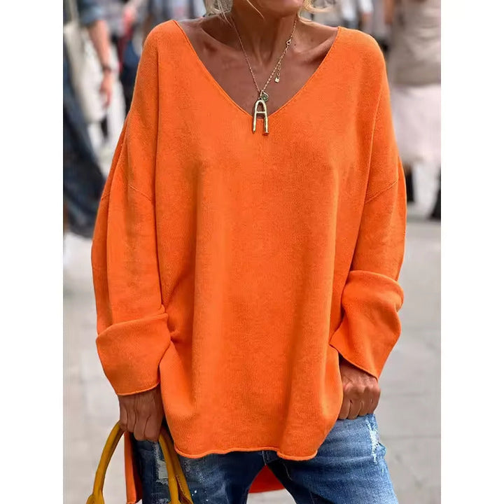 Monique - Elegant Loose V Neck Blouse Shirt