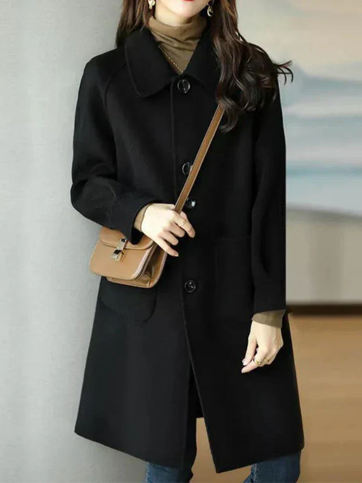 Textured Winter Coat | Classic Button Collar Style – Leah & Lila