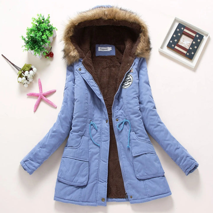 Fleece-Lined Faux Fur Hood Parka | Warm Drawstring Winter Jacket – Leah & Lila