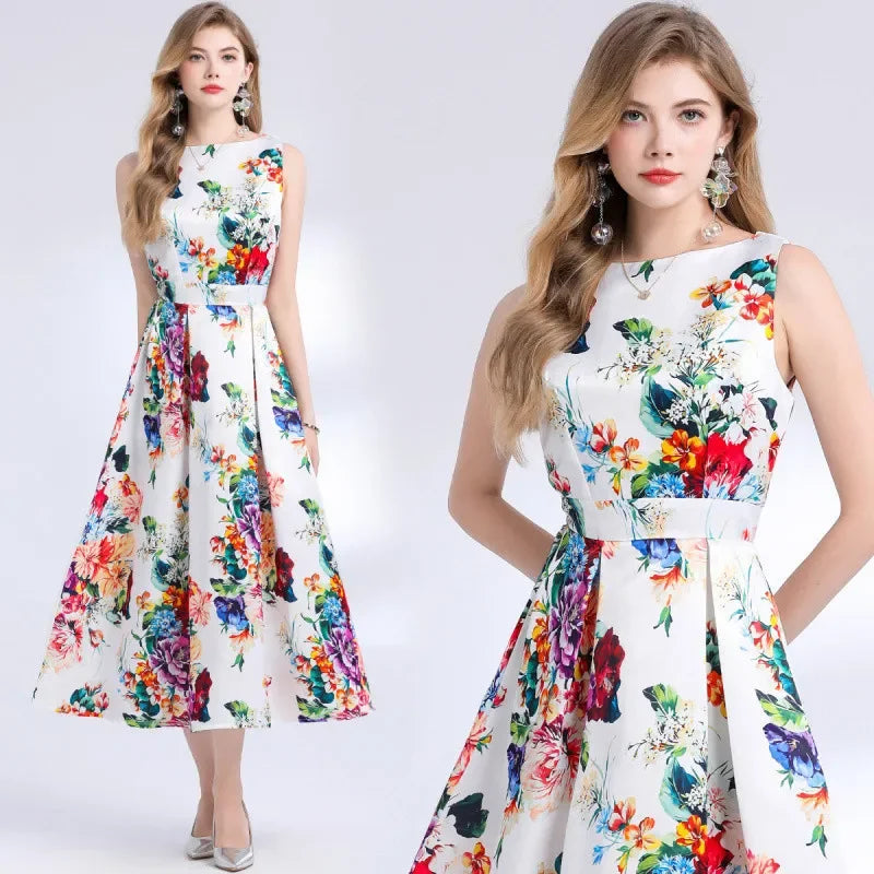 Elise Empire Waist A-Line Dress – front view 3D tailored silhouette | Leah & Lila