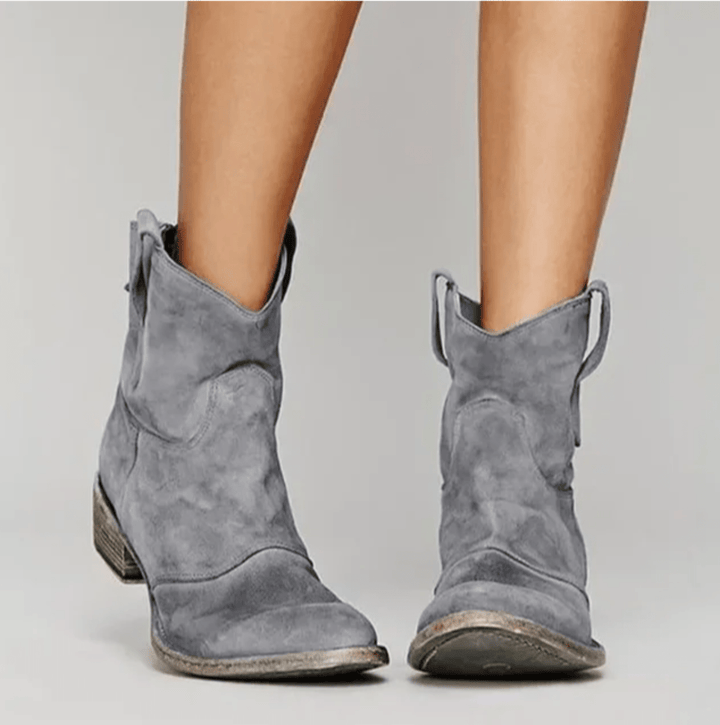 Leah & Lila Charlotte suede orthopedic boots - blue