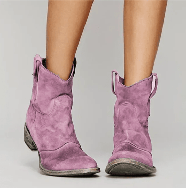 Leah & Lila Charlotte suede boots styled look