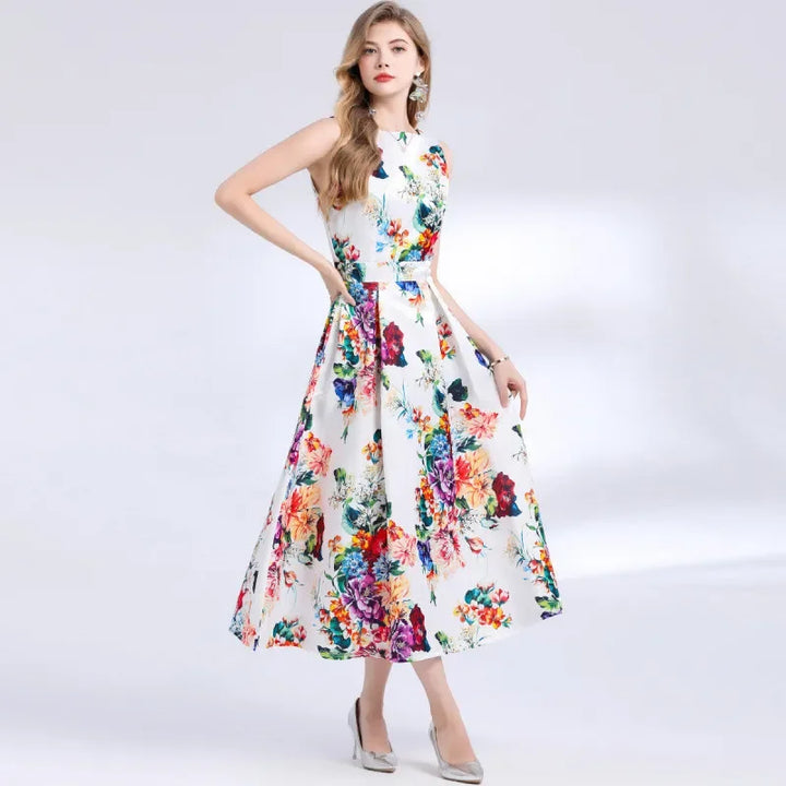 Elise Empire Waist A-Line Dress – back view structured A-line | Leah & Lila