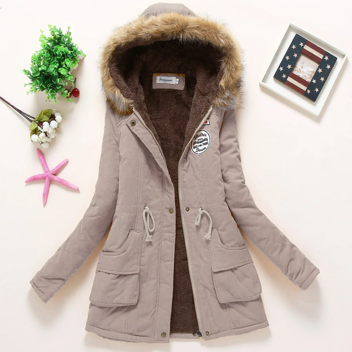 Fleece-Lined Faux Fur Hood Parka | Warm Drawstring Winter Jacket – Leah & Lila
