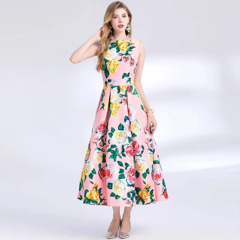 Sophie 3D Floral Midi Dress – styled outfit look | Leah & Lila
