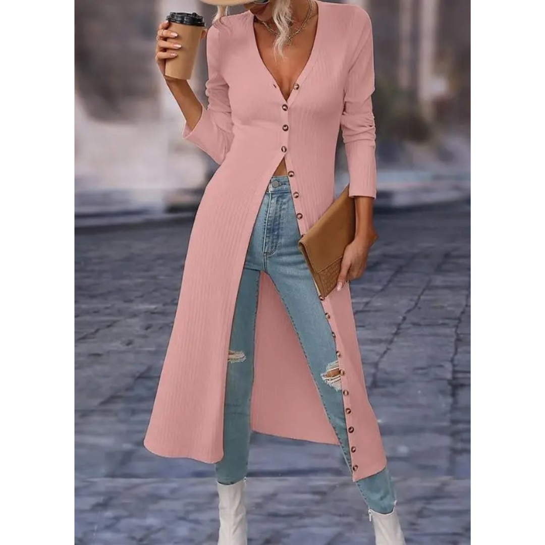 Long V-Neck Blazer | Lightweight Everyday Outerwear