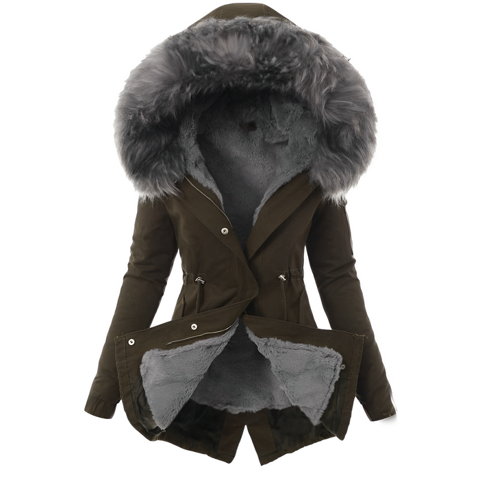 Faux Fur Hood Parka | Warm Tailored Long Winter Coat – Leah & Lila