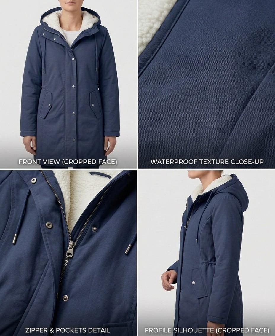 Marjorie | Cozy Hooded Weatherproof Coat – Khaki – Leah & Lila