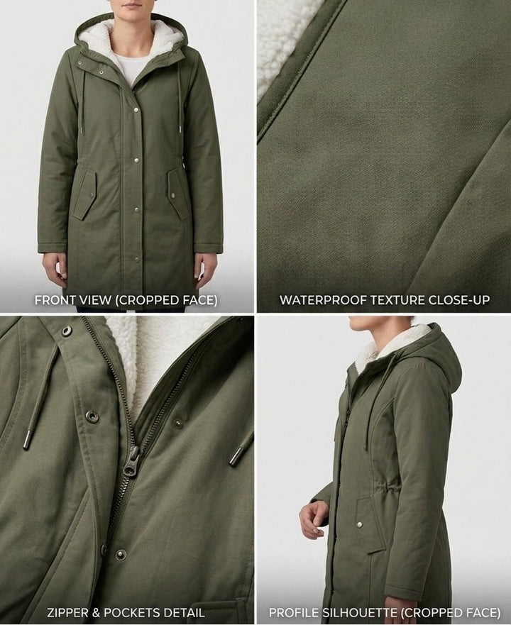 Marjorie | Cozy Hooded Weatherproof Coat – Black