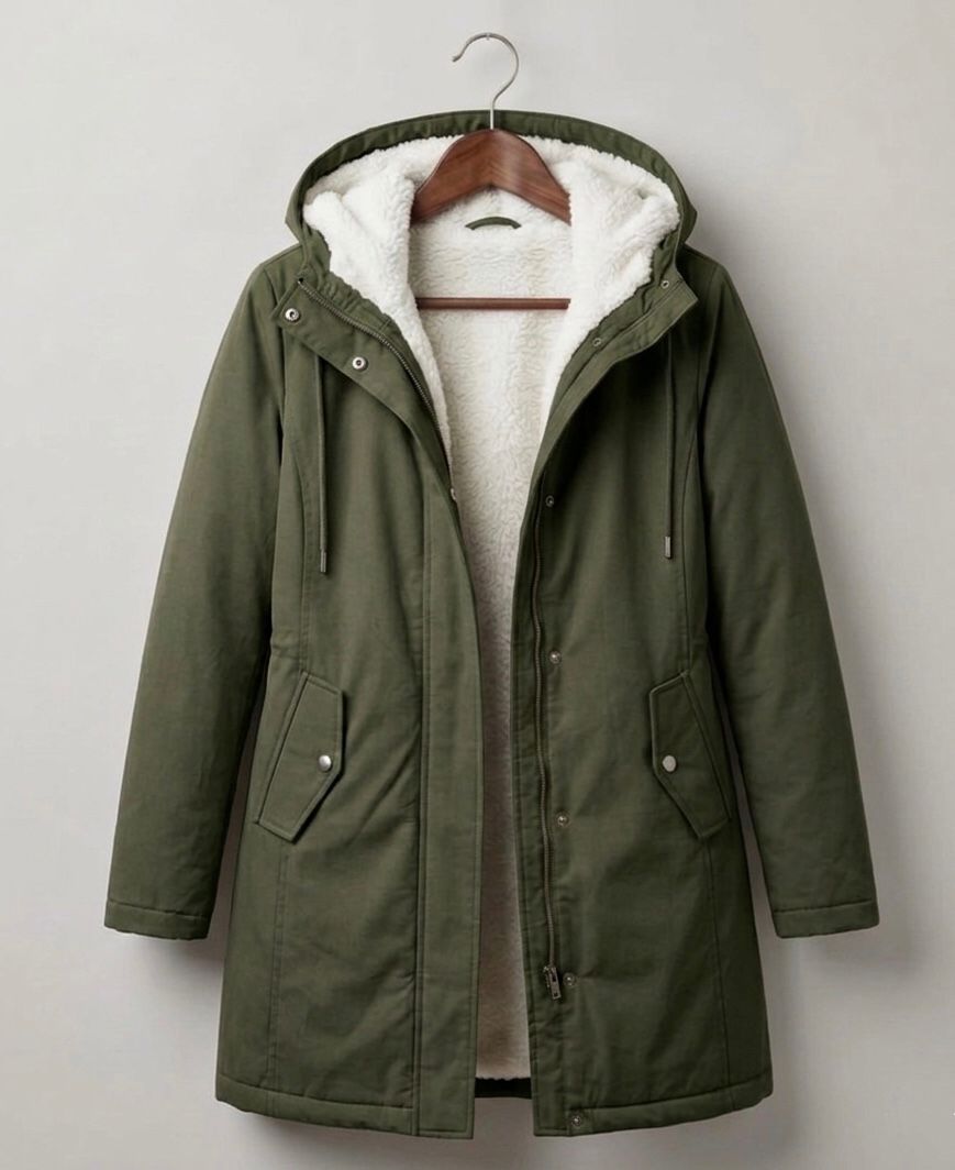 Marjorie | Cozy Hooded Weatherproof Coat – Midnight Navy