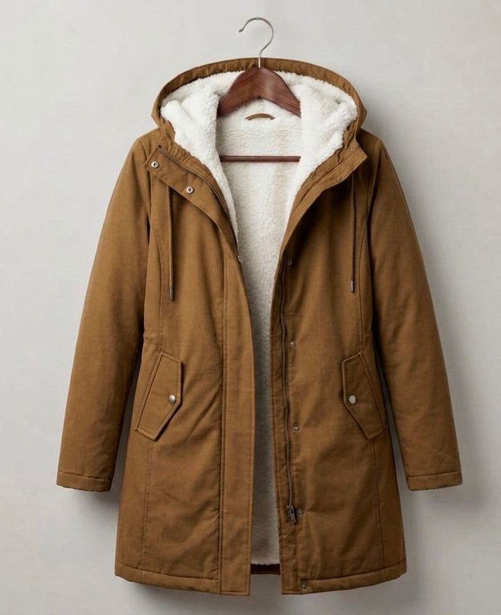Marjorie | Cozy Hooded Weatherproof Coat – Midnight Navy