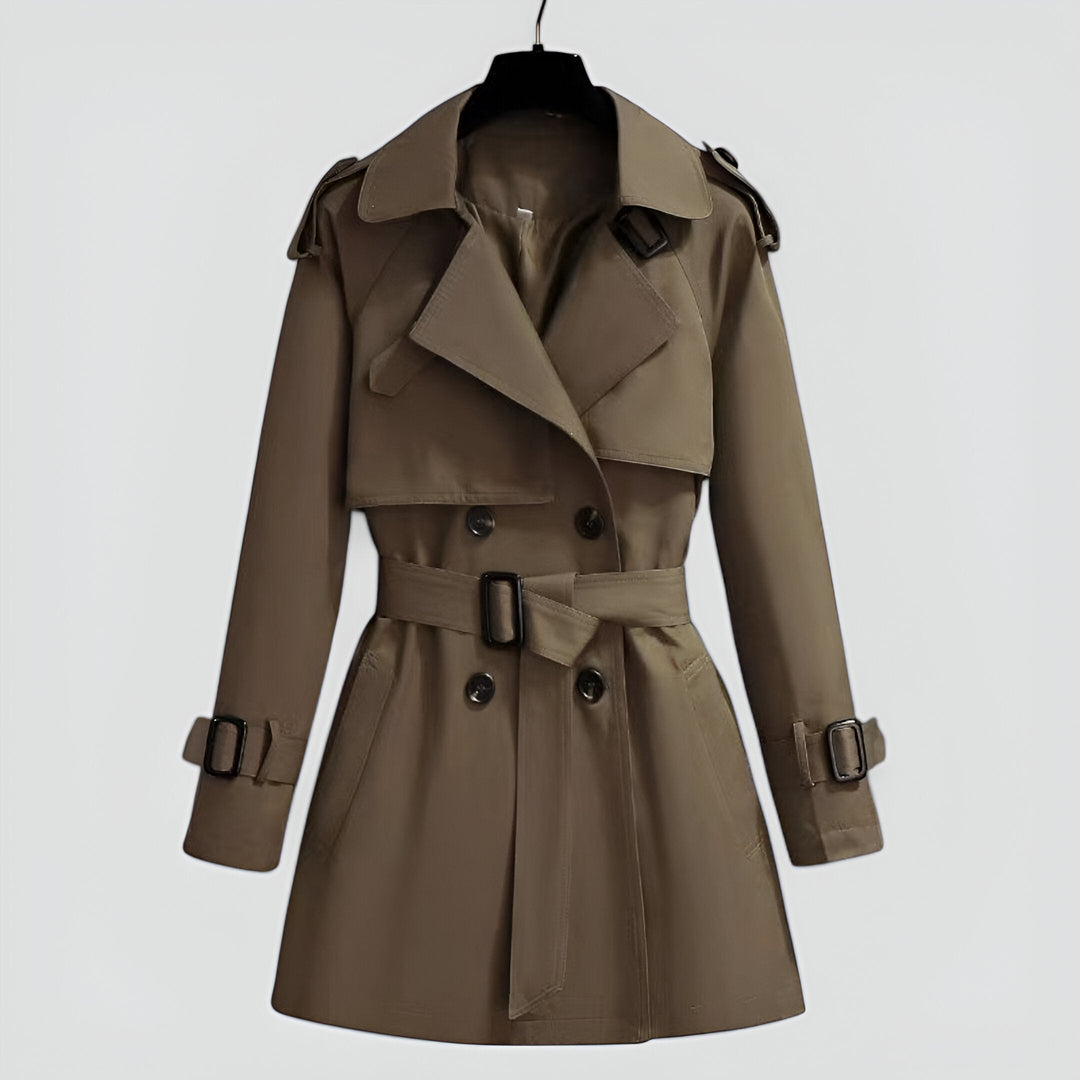 Double-Breasted Trench Coat | Mid-Length Spring Layer – Leah & Lila