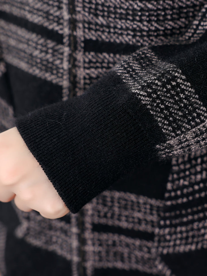 Delaney | Checked Hooded Zip-Up Jacket