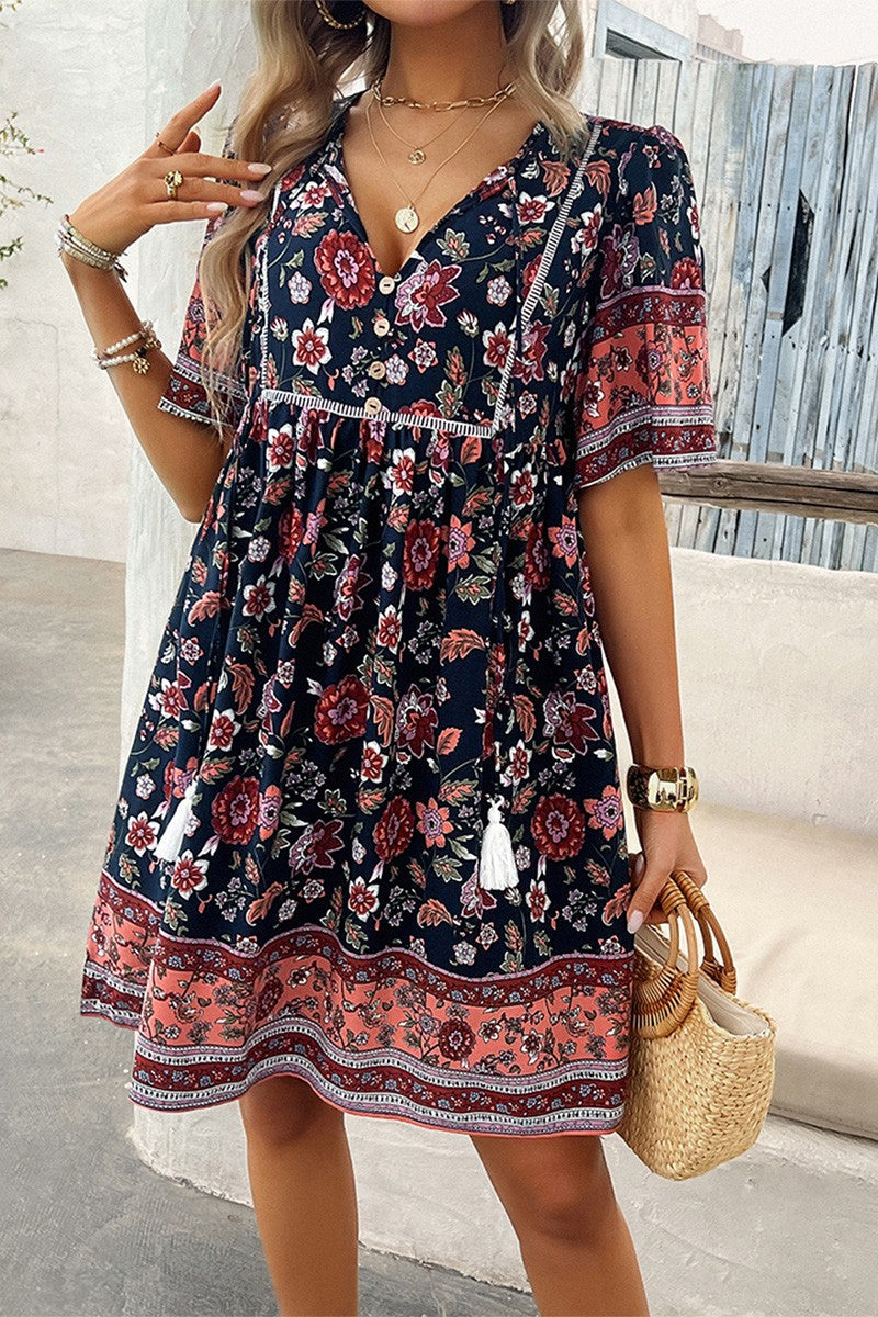 Mia - Comfy Floral Midi Dress