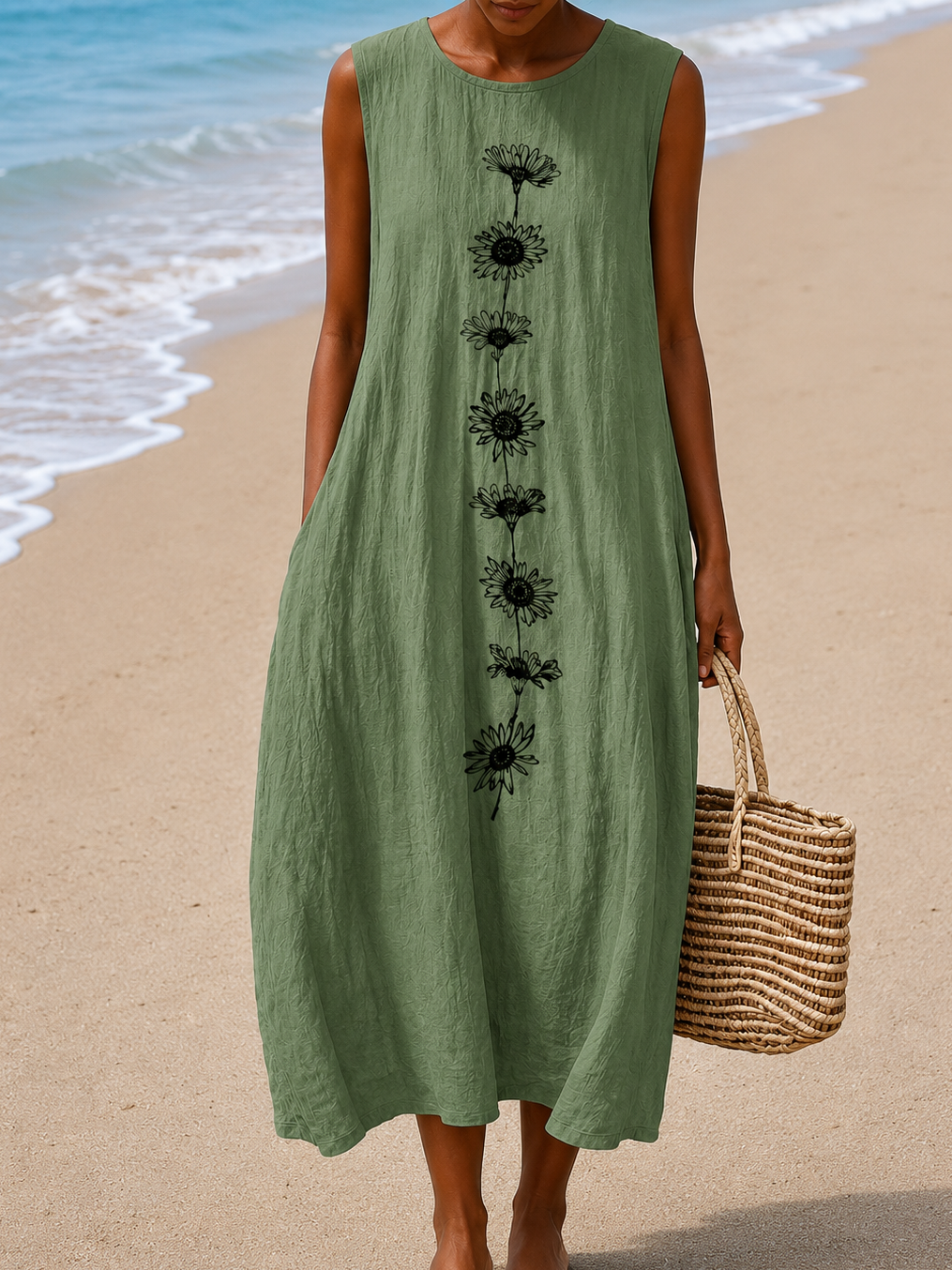 Leah & Lila Cheryl - women's sleeveless midi dress