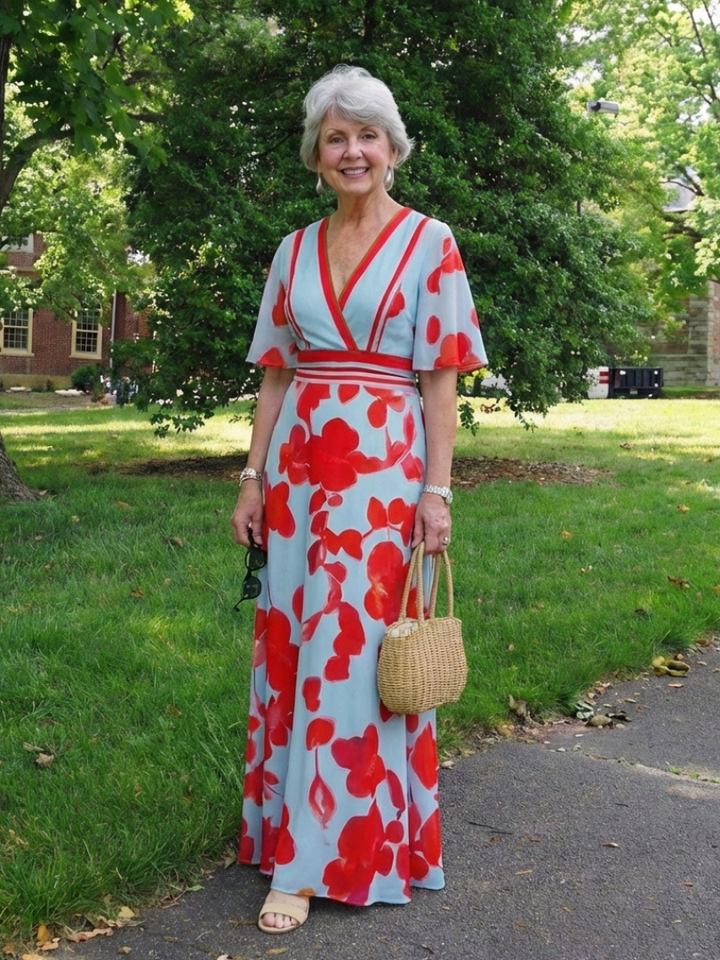 Haven - V Neck Short Sleeve Floral Maxi Dress