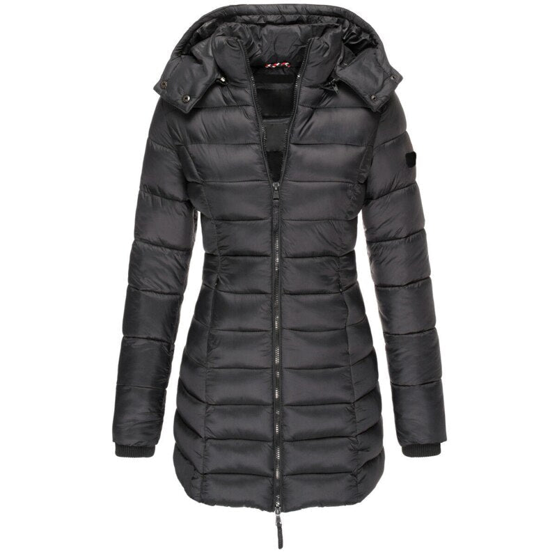 Quilted Hooded Parka | Water-Repellent Insulated Winter Coat – Leah & Lila