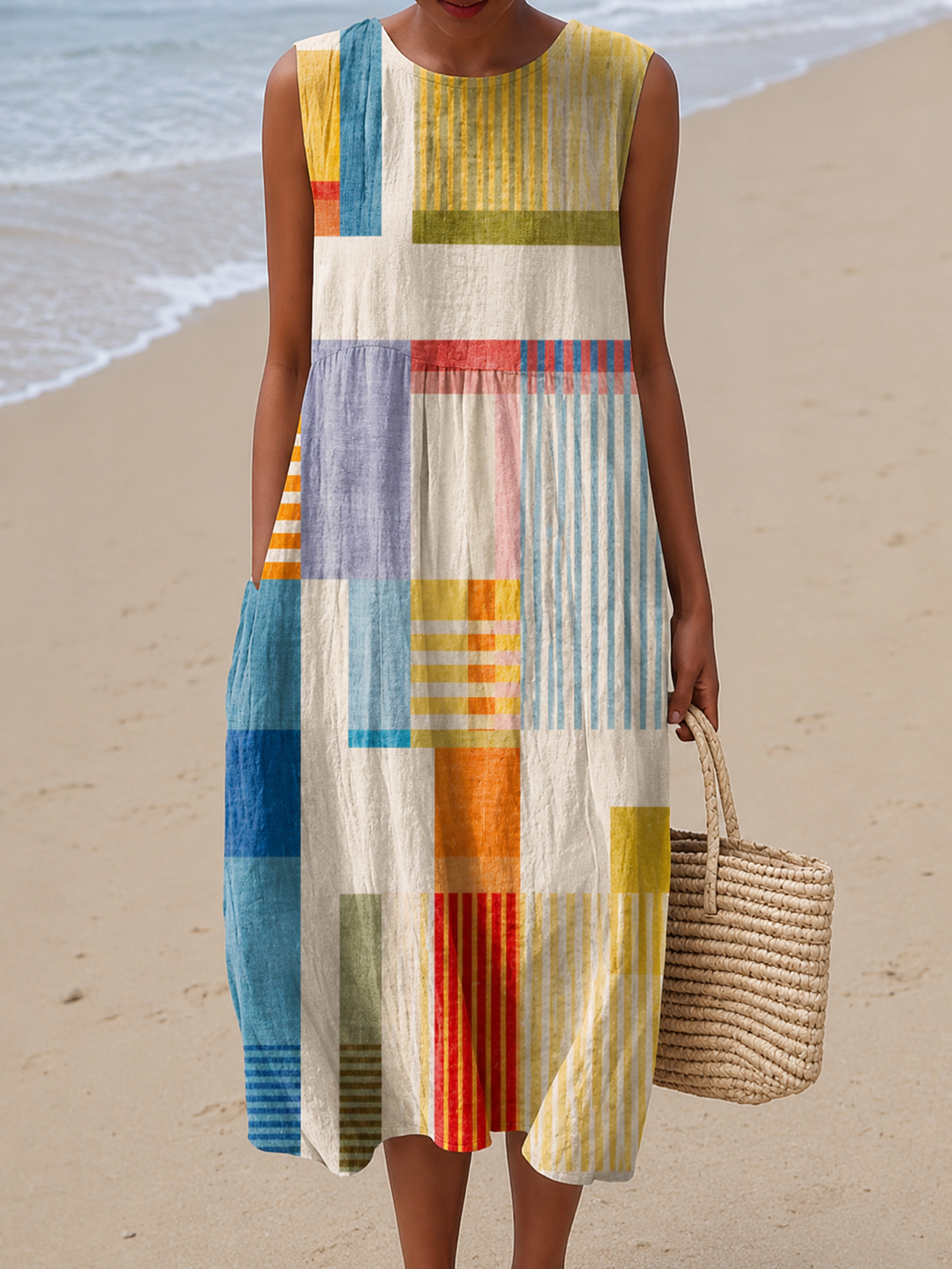 Leah & Lila Eve - women's geometric midi dress