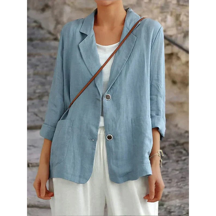 Women's Linen Blazer – Lightweight, Elegant, Breathable, Smart-Casual Tailored Jacket