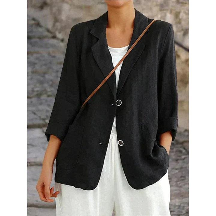 Women's Linen Blazer – Lightweight, Elegant, Breathable, Smart-Casual Tailored Jacket