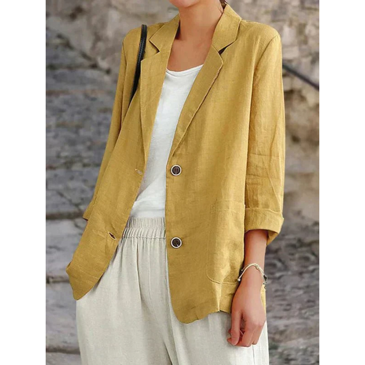 Women's Linen Blazer – Lightweight, Elegant, Breathable, Smart-Casual Tailored Jacket