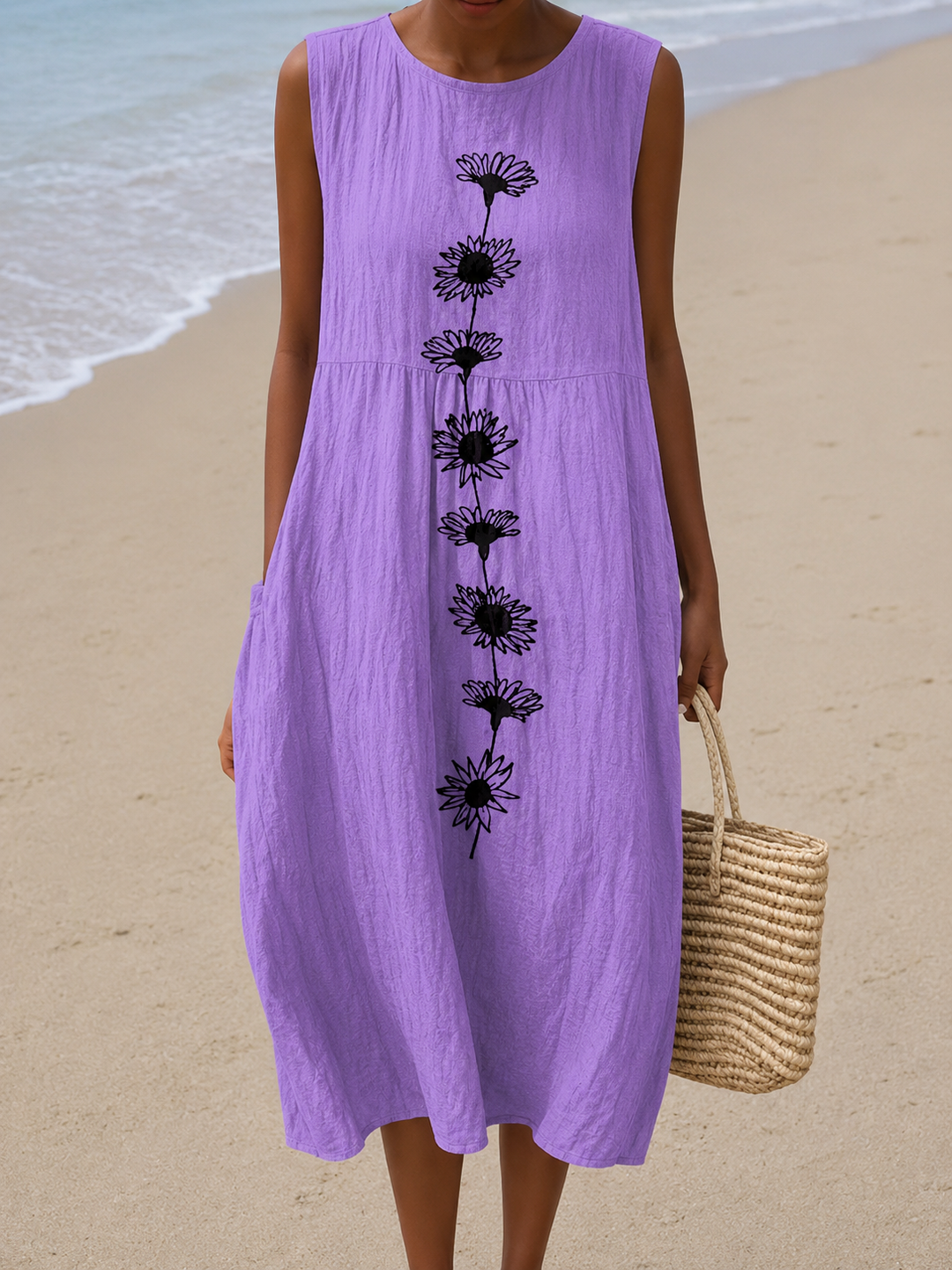 Leah & Lila Emma - women's violet bloom midi dress