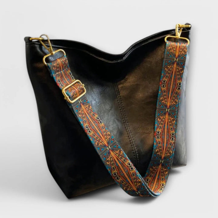 Vintage Schoudertas Dames Crossbody Bordeaux Geborduurd Hengsel Verstelbaar Ruim Ritssluiting Dagelijks Gebruik | Sansoti