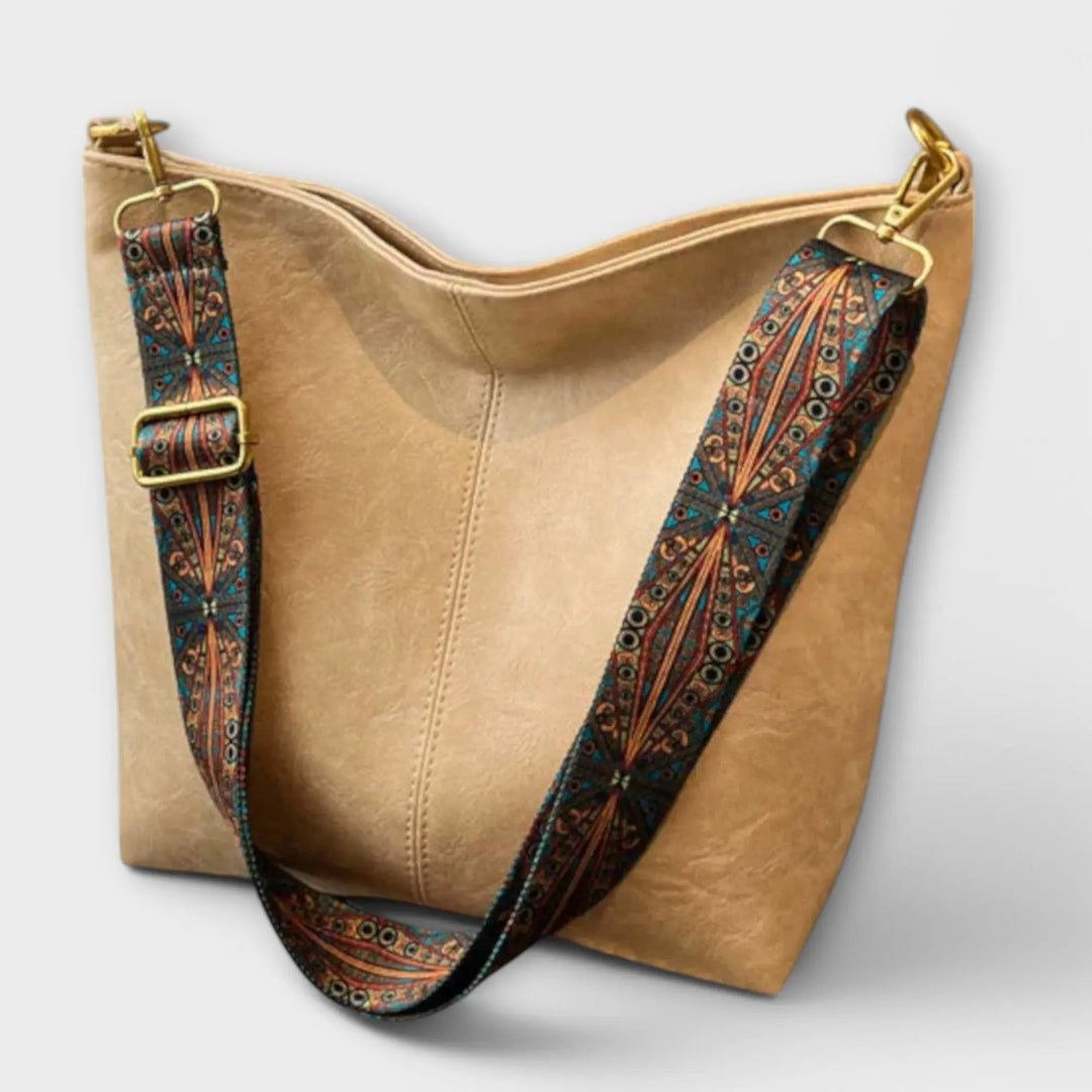 Vintage Schoudertas Dames Crossbody Bordeaux Geborduurd Hengsel Verstelbaar Ruim Ritssluiting Dagelijks Gebruik | Sansoti