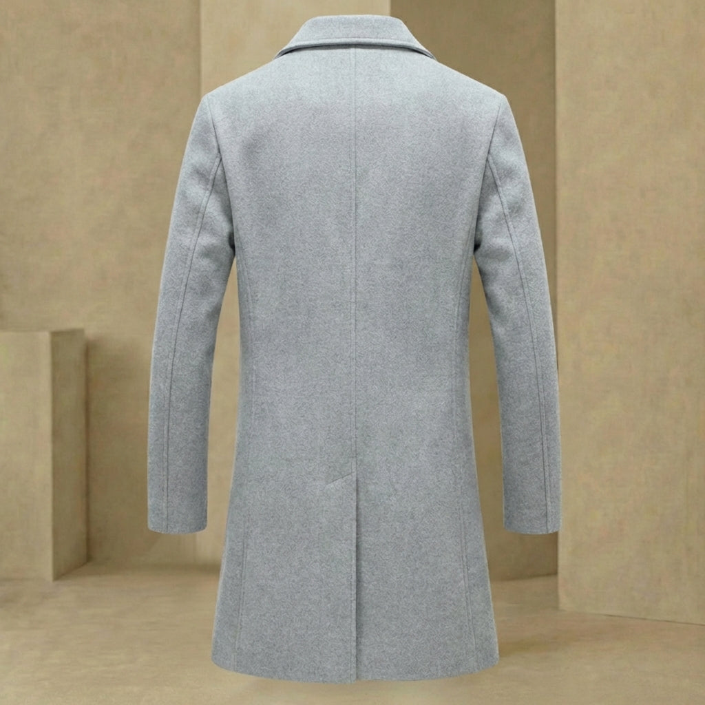 Herenwintermantel Wol Regular Fit Zwart Grijs Beige Formeel Casual Overjas Strak Silhouet Warme Elegante Jas | Sansoti