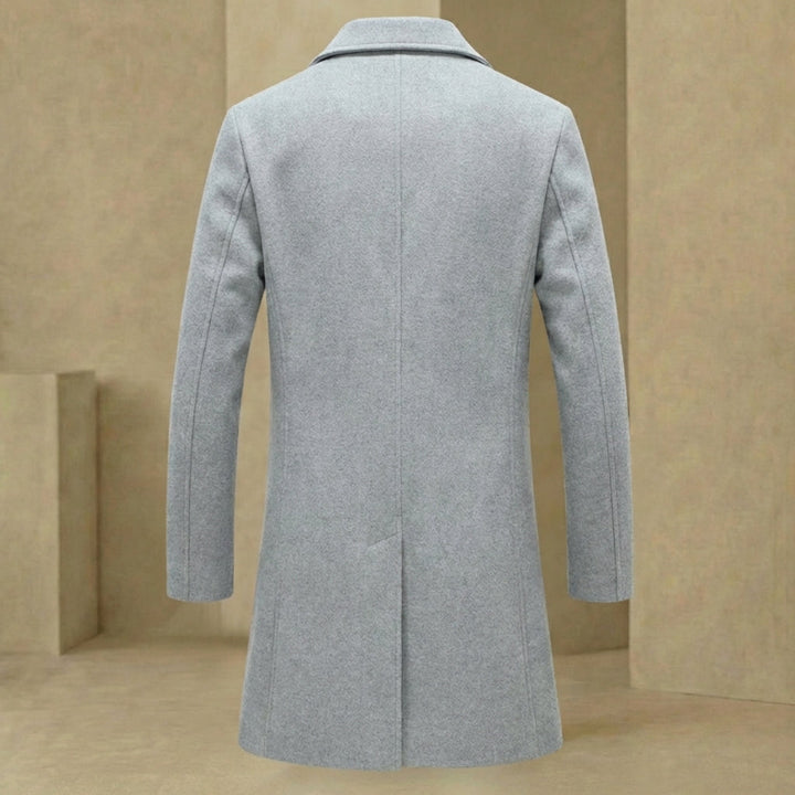 Herenwintermantel Wol Regular Fit Zwart Grijs Beige Formeel Casual Overjas Strak Silhouet Warme Elegante Jas | Sansoti